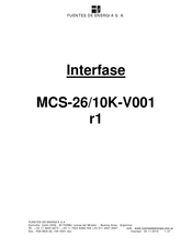 FUENTES DE ENERGIA MCS-26/10K-V001 r1 Manual De Instrucciones