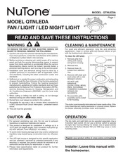 NuTone QTNLEDA Manual De Instrucciones