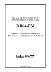 DEVA Broadcast DB64-FM Manual De Instrucciones De Mantenimiento Y Operación