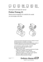 Endress+Hauser Proline Promag 23 Descripción Abreviada Del Manual