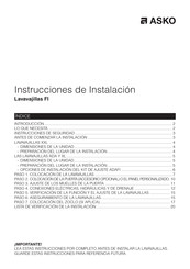 Asko FI Serie Instrucciones De Instalación