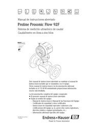 Endress+Hauser Proline Prosonic Flow 92F Manual De Instrucciones Abreviado