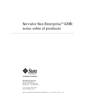 Sun Microsystems Sun Enterprise 420R Notas Sobre El Producto