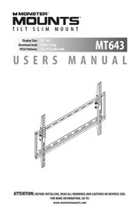 Monster Mounts MT643 Manual De Usuario