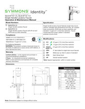Symmons Identity SLS-6712-1.5 Manual De Operaciones Y Mantenimiento