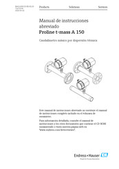 Endress+Hauser Proline t-mass A 150 Manual De Instrucciones Abreviado