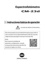 Konica Minolta CM-23d Instrucciones Básicas De Operación