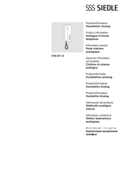 SSS Siedle HTA 811-0 Informacion De Producto