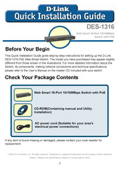 D-Link DES-1316 Guía Rápida De Instalación