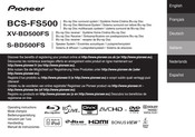 Pioneer XV-BD500FS Manual Del Usuario