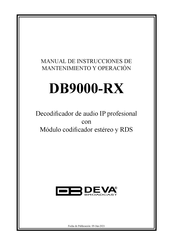 DEVA Broadcast DB9000-STC Manual De Instrucciones De Mantenimiento Y Operación