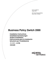 Nortel Networks Business Policy Switch 2000 Instrucciones Para La Instalación