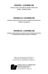 Federal Signal AM100H-SB Instrucciones De Instalación Y Servicio