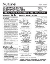 NuTone Decorative Serie 742RBNT Manual De Instalación