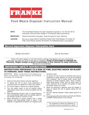 Franke WDJ33-NC Manual De Instrucciones