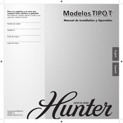 Hunter TIPO T Modelo Manual De Instalación Y Operación