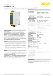 Vega VEGATRENN 142 Hoja De Datos Del Producto