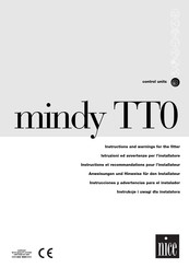 Nice mindy TT0 Instrucciones Y Advertencias Para El Instalador