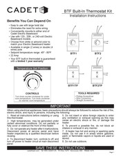 Cadet BTF1 Instrucciones De Instalación