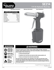 Silver Eagle SE214 Instrucciones De Operación Y Información De Advertencia Y Revisión De Refacciones