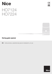 Nice HOPP HO7224 Instrucciones Y Advertencias Para La Instalación Y El Uso