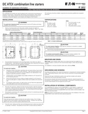 Eaton CROUSE-HINDS EIC ATEX Información De Instalación Y Mantenimiento
