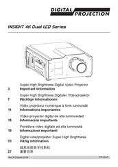 Digital Projection INSIGHT 4K Dual LED Serie Guía De Información Importante