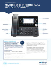 Mitel MiVoice 6930 Guía De Referencia Rápida