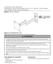 PEERLESS Paramount PA730 Instalación Y Montaje