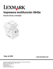 Lexmark X642e Guía De Menús Y Mensajes