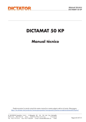 Dictator DICTAMAT 50 KP Manual Tecnico