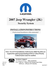 Mopar Jeep Wrangler 2007 Instrucciones Para La Instalación