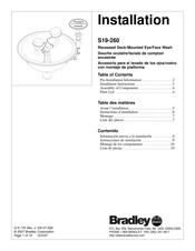Bradley S19-260 Instalación