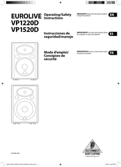 Behringer EUROLIVE VP1220D Instrucciones De Seguridad/Manejo