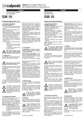 Calpeda GM 10 Instrucciones Originales De Uso