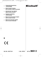 EINHELL BT-TS 2031 Z Manual De Instrucciones Original