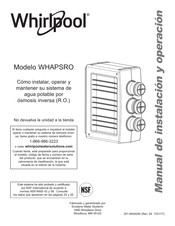 Whirlpool WHAPSRO Manual De Instalación Y Operación