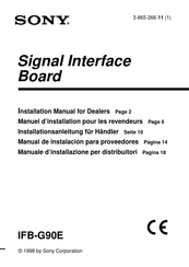 Sony IFB-G90E Manual De Instalación