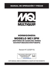 MULTIQUIP MC12PH Manual De Operación Y Piezas