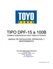 Toyo DPF-75B Manual De Instalacion, Operacion, Y Mantenimiento