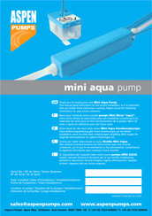 Aspen Pumps mini aqua Manual Del Usuario