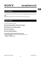 Sony nav-u NV-U83T Manual Del Usuario