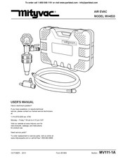 Lincoln industrial Mityvac AIR EVAC MV4533 Manual Del Usuario