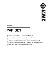 JAVAC PVR SET Instrucciones De Seguridad Y Manual De Funcionamiento