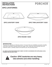 Porcher EPIC Instrucciones De Instalación