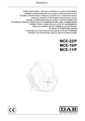 DAB MCE-15/P Instrucciones De Instalación Y Mantenimiento