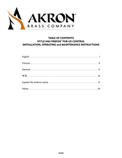 BRASS AKRON FIREFOX 3463 Instrucciones De Instalación, Funcionamiento Y Mantenimiento