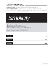 Simplicity DCFM040A1WSP Guía De Uso Y De Mantenimiento Del Propietario