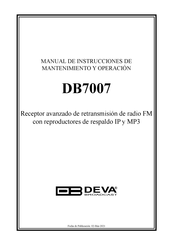 DEVA Broadcast DB7001 Manual De Instrucciones De Mantenimiento Y Operación