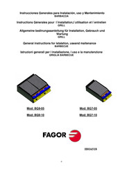 Fagor BG9-05 Instrucciones Generales Para Instalación, Uso Y Mantenimiento